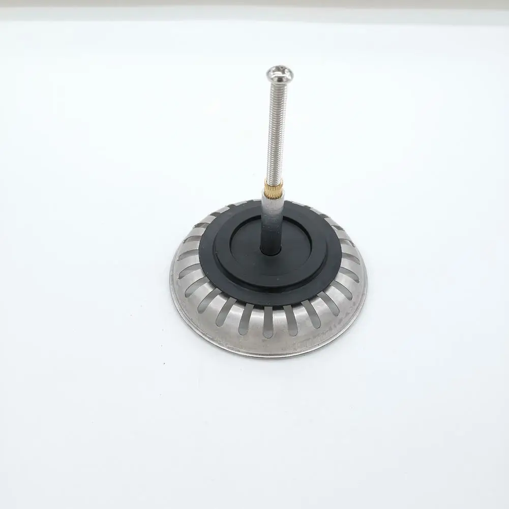 Aço inoxidável Kitchen Sink Coador, Waste Plug, Ajustável, 30mm, 50mm Parafuso, Bacia de água, Drain Stopper, Filtro, 82mm, 1Pc