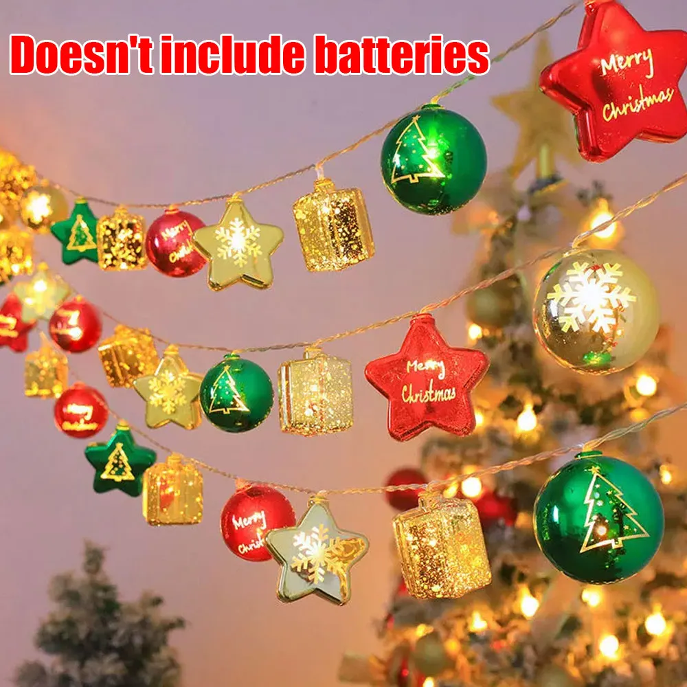 عيد الميلاد ضوء سلسلة قصب الحلوى سانتا كلوز ثلج مصباح شجرة عيد الميلاد ضوء سلاسل حلي معلقة عيد ميلاد سعيد ديكور #2