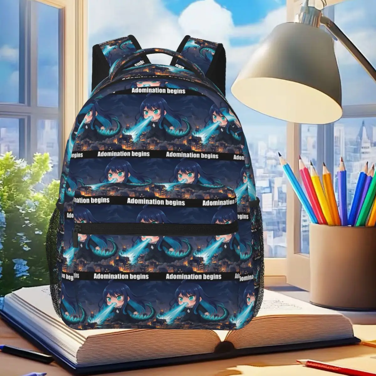Ado World Tour Hibana Backpack Student Boys Girls BookBag Children School Bag Laptop Shoulder Bags for Men Women