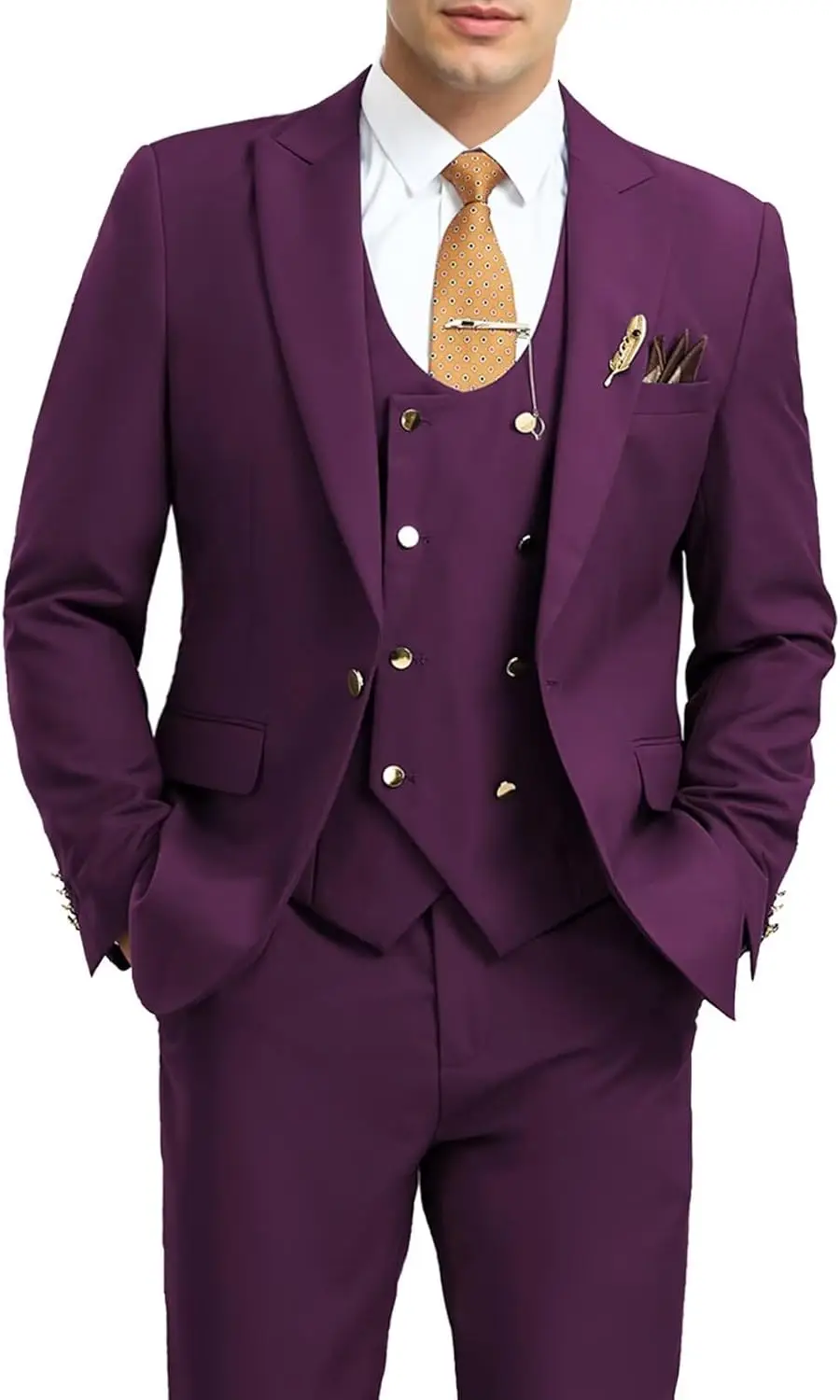 

Мужские костюмы из трех предметов, приталенный смокинг, костюм на одной пуговице, двубортный мужской костюм для свадьбы, выпускного вечера, пиджак, жилет, брюки