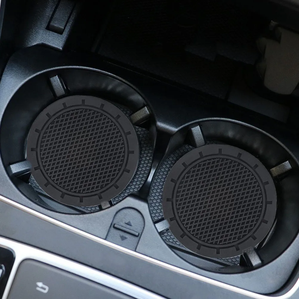 

6Pcs Non-slip Cup Mats Round Anti-slip Household Car Cup Coaster Heat Insulation Coaster Anti-scald PVC Coasters