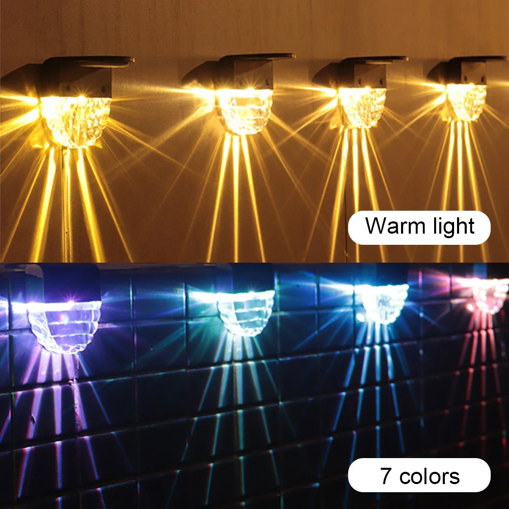 4PCS Solar Lights Outdoor Waterproof Led Solar Power Garden Light Decor For Patio Stair Deck Garden Yard Fence LED Solar Light