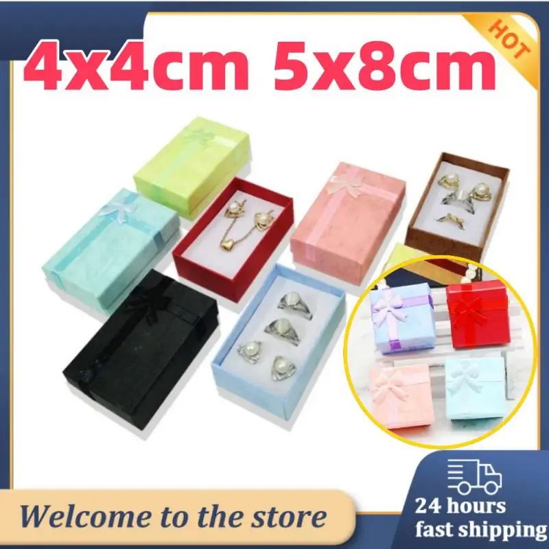 Jewelry Display Box Sets Necklace Earrings Ring Packaging Assorted Colors Shadow Box Jewelry Organizer Caja De Joyería Christmas