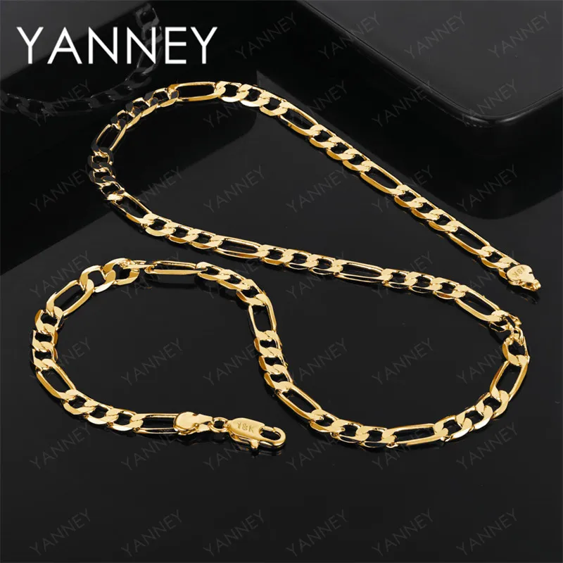 

Fashion 18K Gold Figaro Chain Necklace Men's and Women's Party Charm Jewelry Hip Hop Accessories Gift