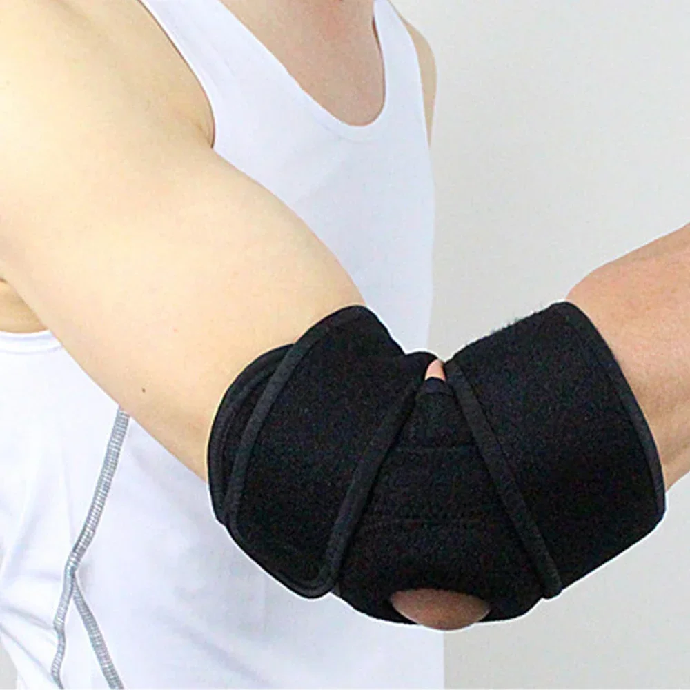 1Pcs Adjustable Elbow Support with Dual Stabilizers, Elbow Brace Breathable Training Elbow Wrap Arm Band, Reversible Stabilizer