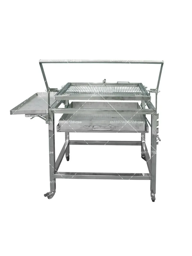 Outdoor Portable Universal Adjustable Folding Stainless Steel Basket Net Rotating Charcoal Flip Meat BBQ Grill
