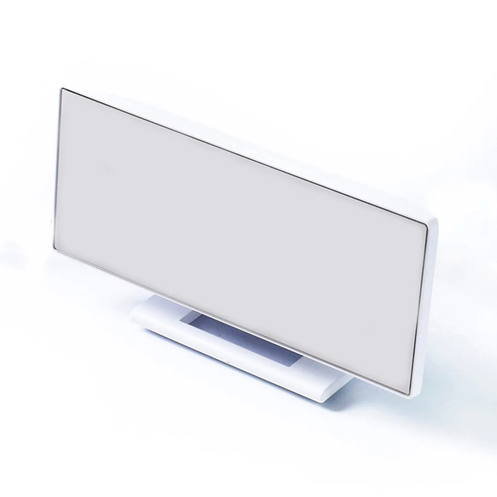 

Large Screen Led Digital Alarm White Shell Green Display Time Date Temperature Silent Bedside Clock For Bedroom Home Decor Mute