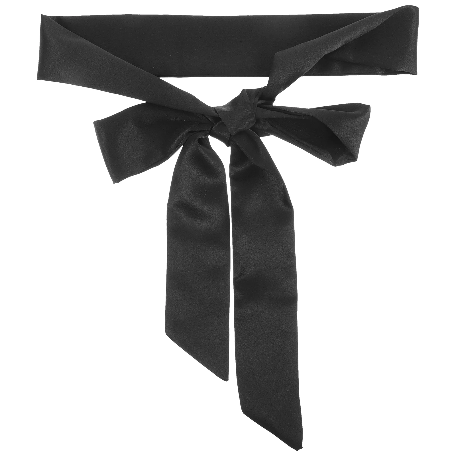 

Silk Belt for Women Black Polyester Wide Band Bow Tie Slim Waist Sash Ribbon Belt Gift Mom Wife Party Date Work