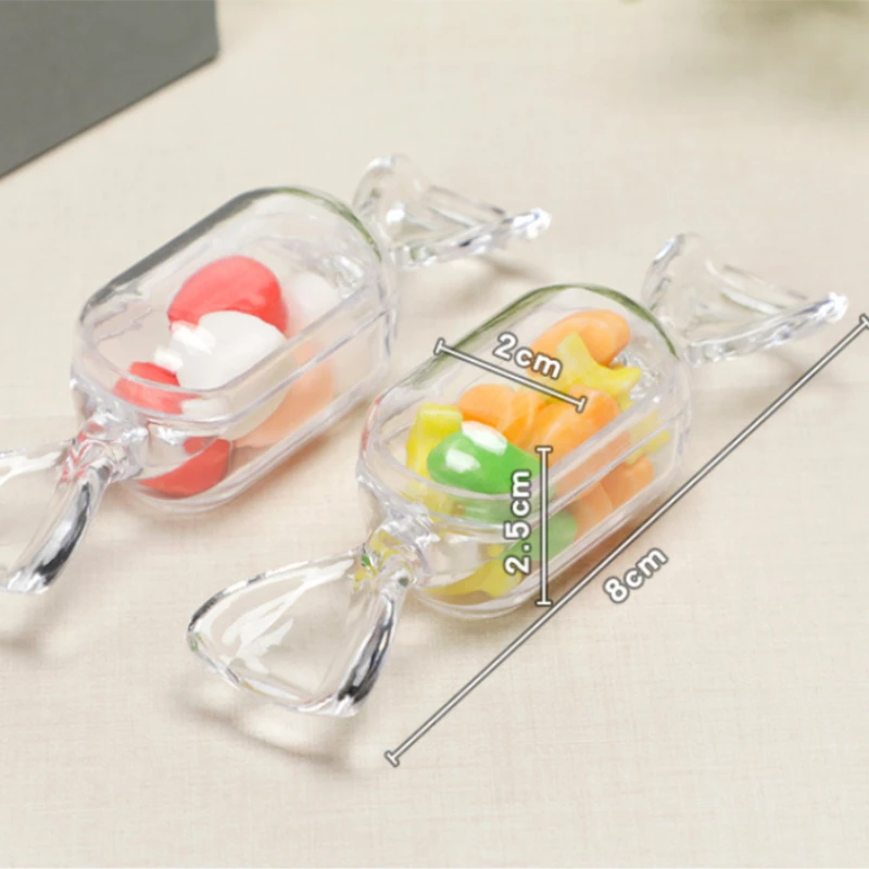 Teen Cute Girls Candy Shape PortableTransparent MakeUp Storage Box Mini Earrings Jewelry Bag Travel Storage Container Organizer