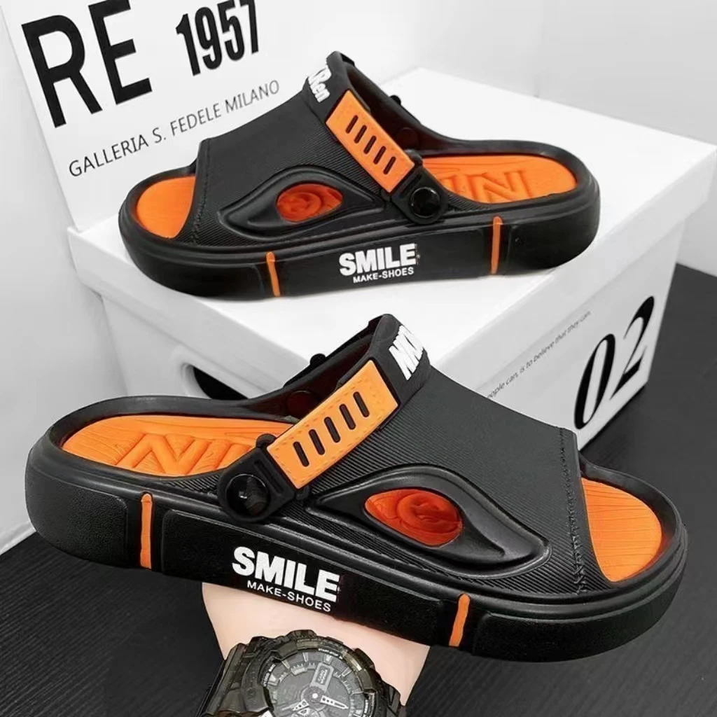 

Men's Sandals Anti-Slip Super Lightweight Thick Bottom Slip-On Beach Shoes Driving Two-Way Wear Couple's Casual Slip-On Shoes