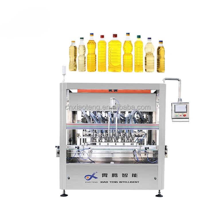 Full Automatic Complete Line Big Bottle Chili Coconut Oil Filling Machine Line for Edible Cooking Vegetable Oil 2-12 Nozzles