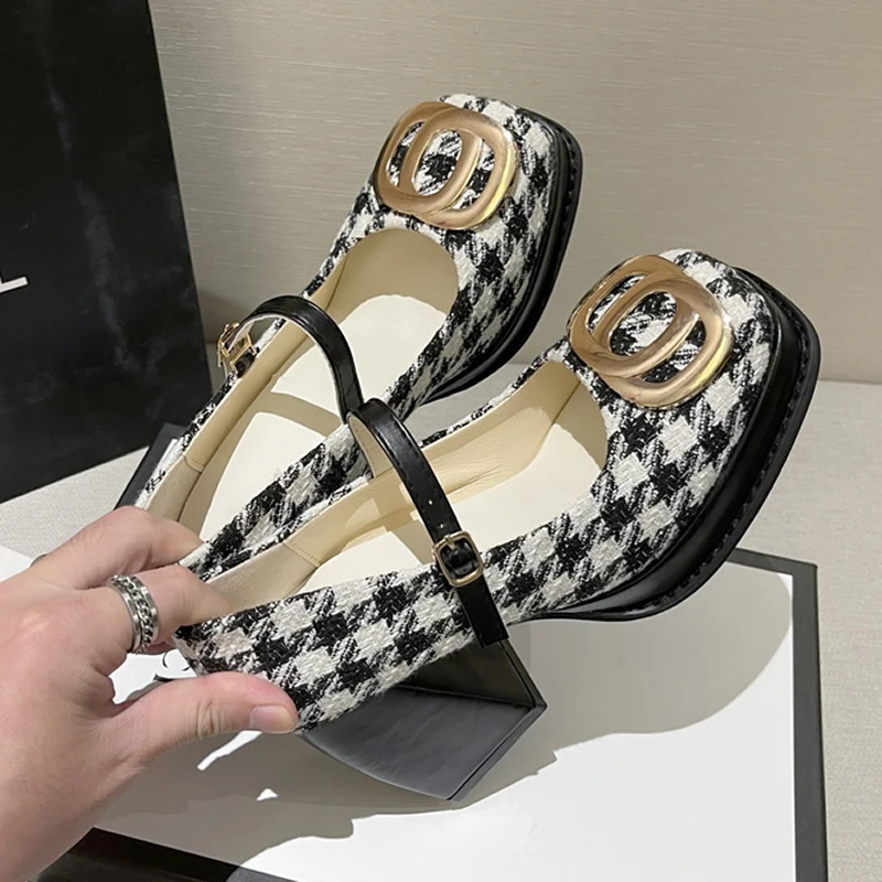 2024 Spring Female Fashion Gothic Platform Shoes Ladies Heels Mary Jane Shoes Platform Pumps Women Elegant Woman Heeled Shoes