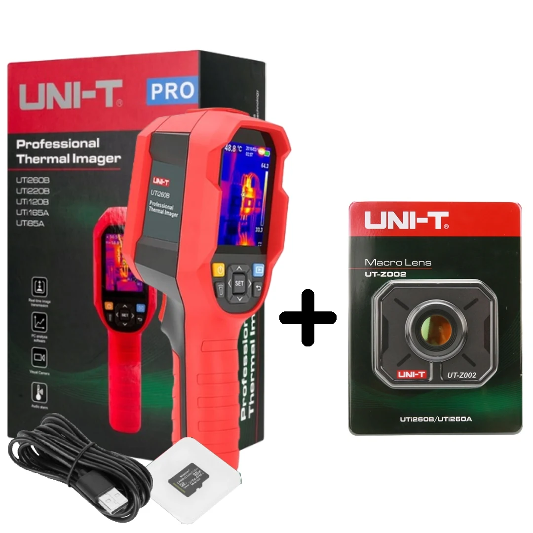 UNI-T UTi260B Professional Thermal Camera 256x192 IR Imager Macro Lens Z002 for PCB Phone Repair HVAC Electrical Diagnostic Tool