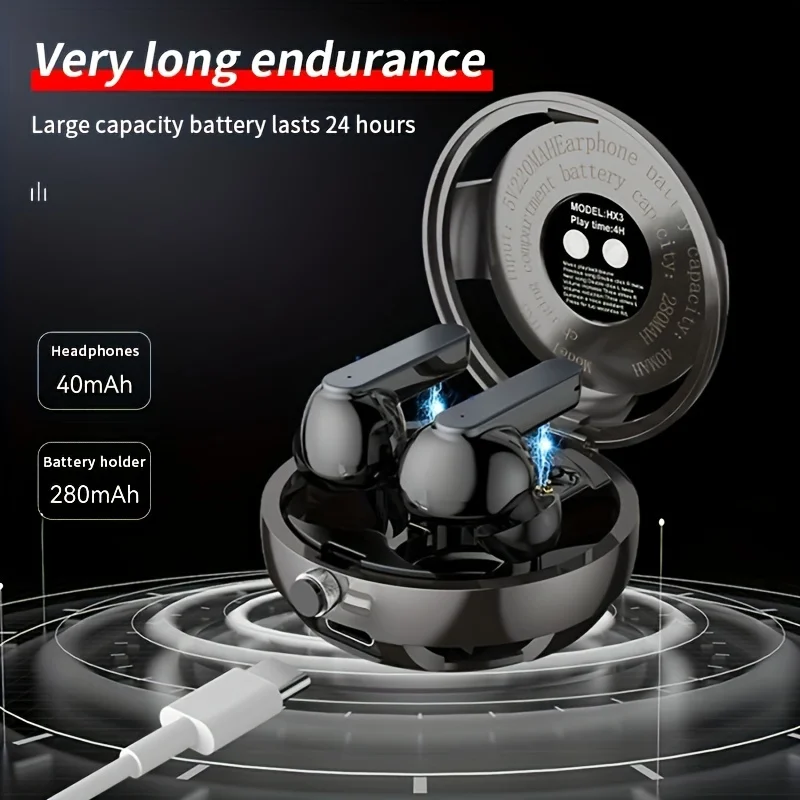 GREATWALL New Small Round Ball Type Open Music Wireless Headphones, High-value Headphones Extra Long Standby For Cycling Runnin