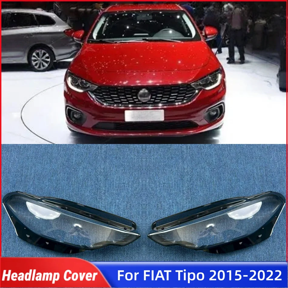 For FIAT Tipo 2015 2016 2017 2018 2019 2020 2021 2022 Auto Accessory Polycarbonate High Gloss Fully Transparent Front Lamp Lens