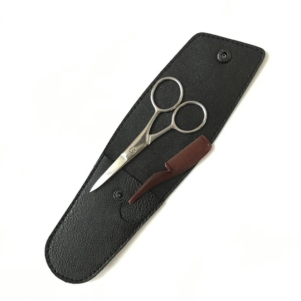 Beard Kit Eyebrow Scissor Shears Printable Mustache Trimming Scissors Black