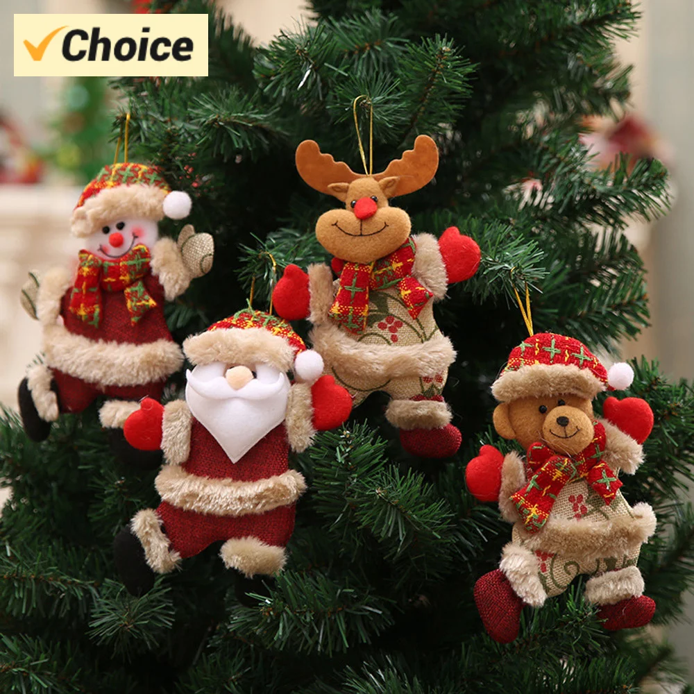 4/16 Pcs Christmas Hot Ornaments Gift Santa Claus Snowman Tree Toy Doll Hang Decorations