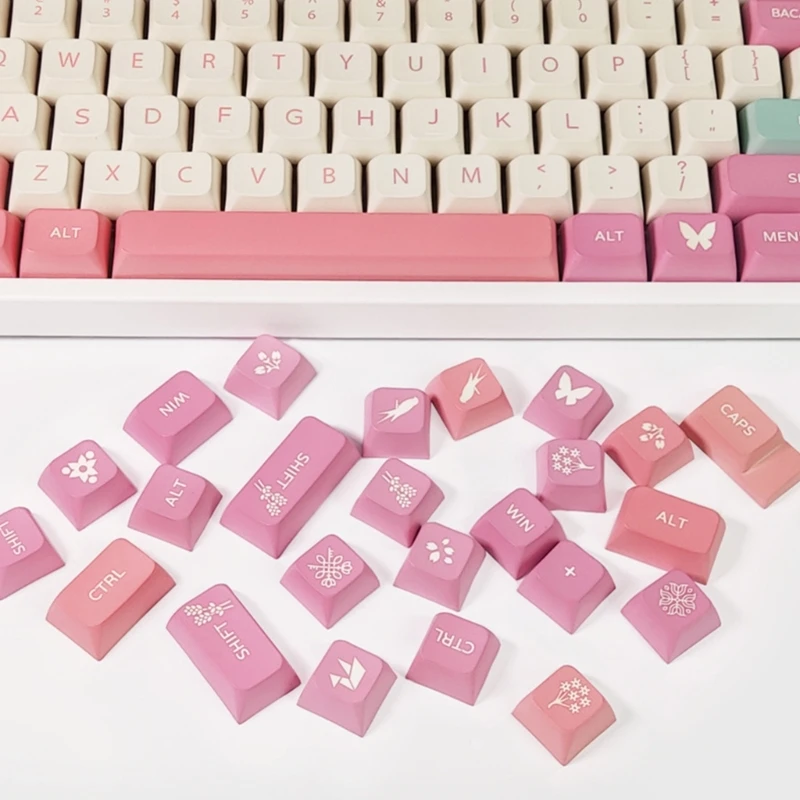 Keycap PBT 134 Tombol Keycaps Pewarna-Sublimasi Lucu Profil XDA Keycaps Profil XDA PBT Keycaps Aksesori