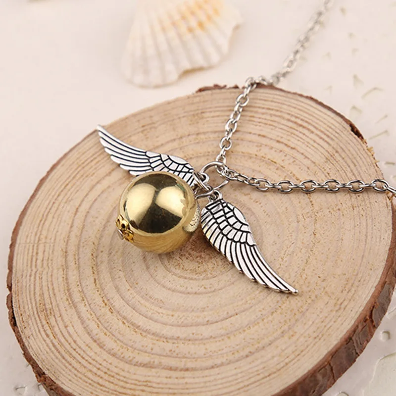 Harries Potters Golden Snitch Necklace Women Ins Niche Design Collarbone Chain Goddess Hermine Ron Valentine's Day Gift Jewelry