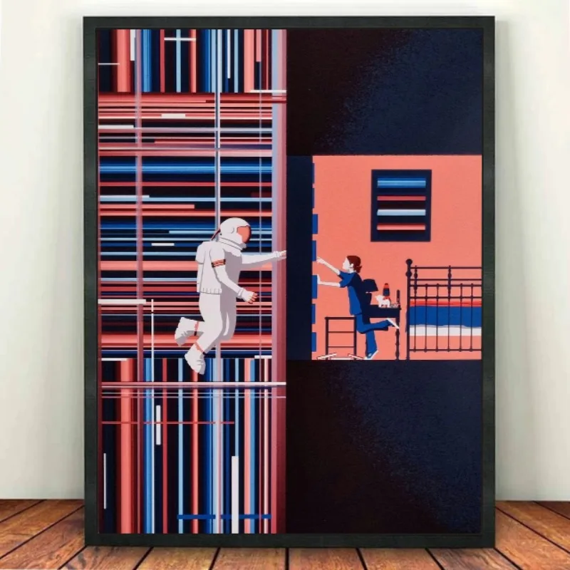 بين النجوم كنت شبحك فيلم تحية المشارك خمر الفضاء فيلم قماش اللوحة العصرية جدار الفن لغرفة المعيشة ديكور المنزل #1