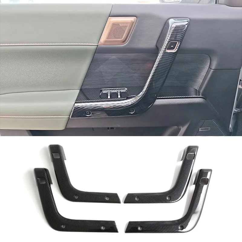 For Chery Jaecoo J6 Icar 03 2024-2026 ABS Carbon Fiber Car Door Inner Handle Panel Cover Trim Interior Car Accessories