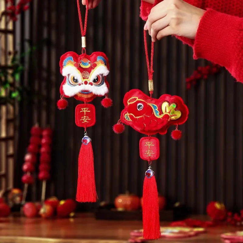 

Good Fortune Chinese New Year Pendants:Best Wishes Good Luck Chinese Lucky Ornament – Red Decor for Spring Festival Celebrations