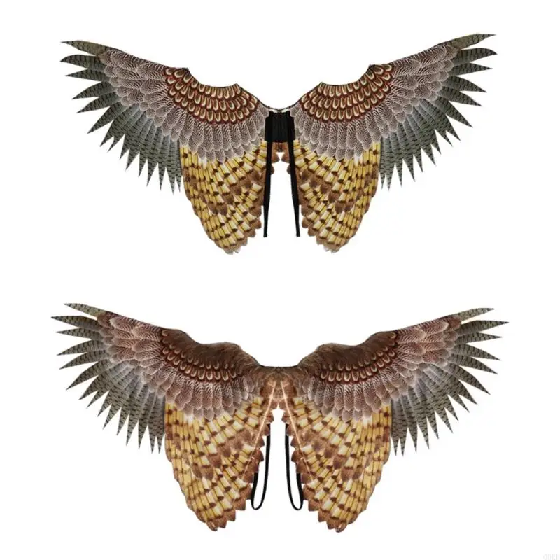 Q0ke uil vleugels uil masker Halloween Owl-kostuum Props Bird Wings Animal Dress Up Wings Kindergarten Performance-Props for Kid