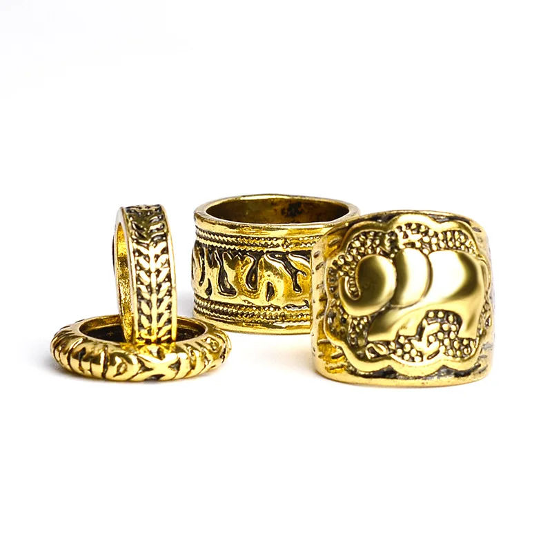 Bohemian Fashion Style 4Pcs/Set Rings Vintage Jewelry Carving Elephant Totem Leaf Rings Set For Women Party Gift