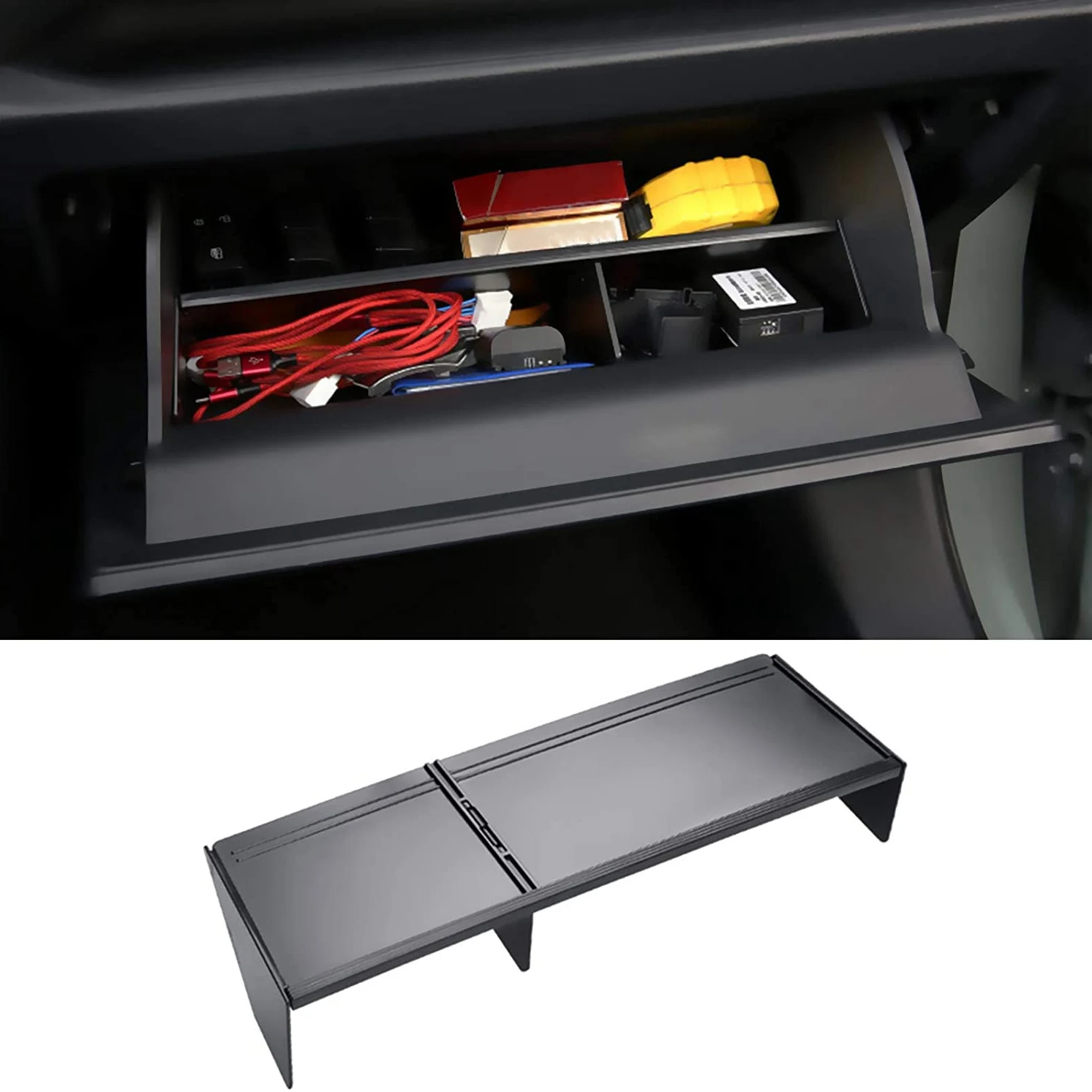 Glove Box Organizer Insert Sorting Partition Car Storage Box Tidying for Toyota RAV4 2019-2021 Right Hand Driver