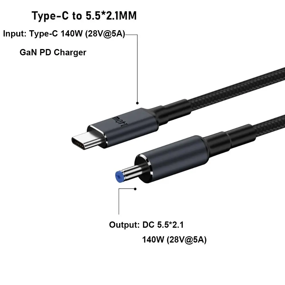 180CM Laptop USB Typ-C zu DC Kabel 20V 7A 5,5X2,5mm PD 140W Konverterkabel Emark Chip Mehrere Modelle für HP/Dell/Asus