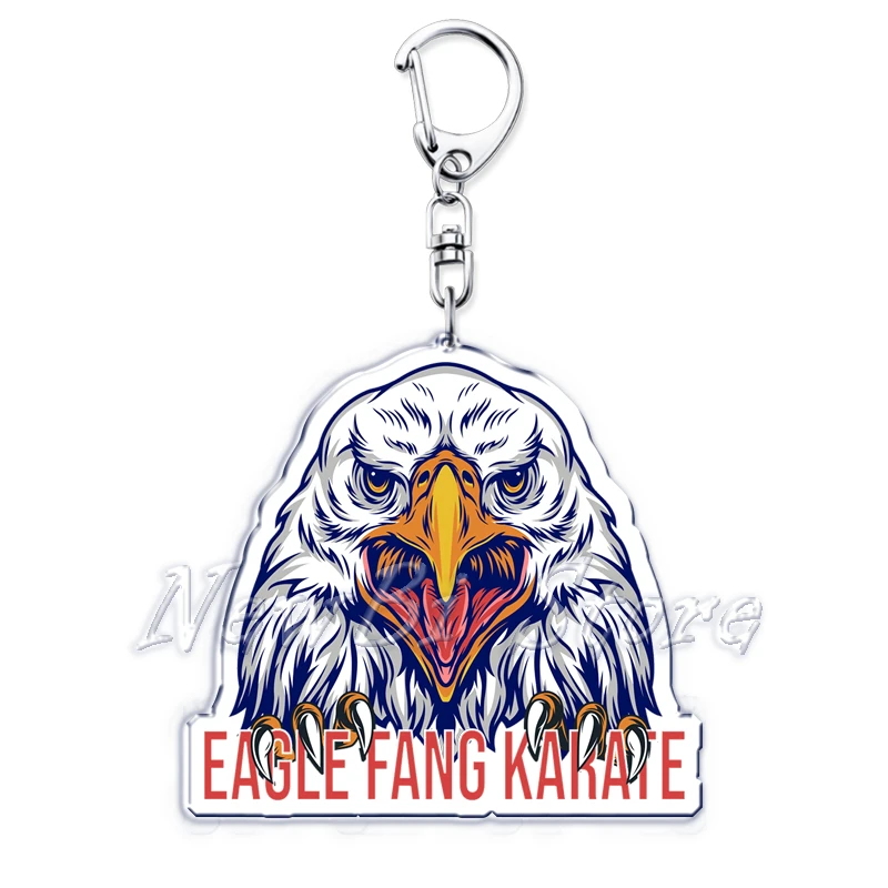 80s Eagle Fang Karate Keychain for Women Accessories Cobra Kai Kid Pendant Keying Jewelry Friends Fans Gift