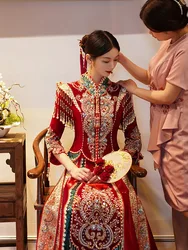 Yourqipao chinesisches hochzeits kleid traditionelles cheong sam plus größe moderner roter kleidungs rock frauen mann tang anzug orientalische kleider