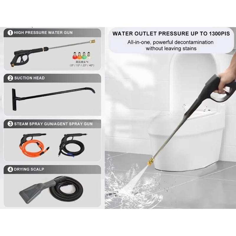 High-Pressure High-Efficient  Toilet Cleaning Machine Restaurant Bathroom Washing Equipment Filtered Cleaning Equipment