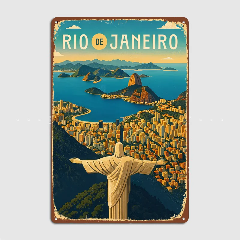 Rio de Janeiro Travel Poster Brazi Metal Custom Sign Living Room Wall Indoor Decor Room Decoration Bedroom Posters Home Decor