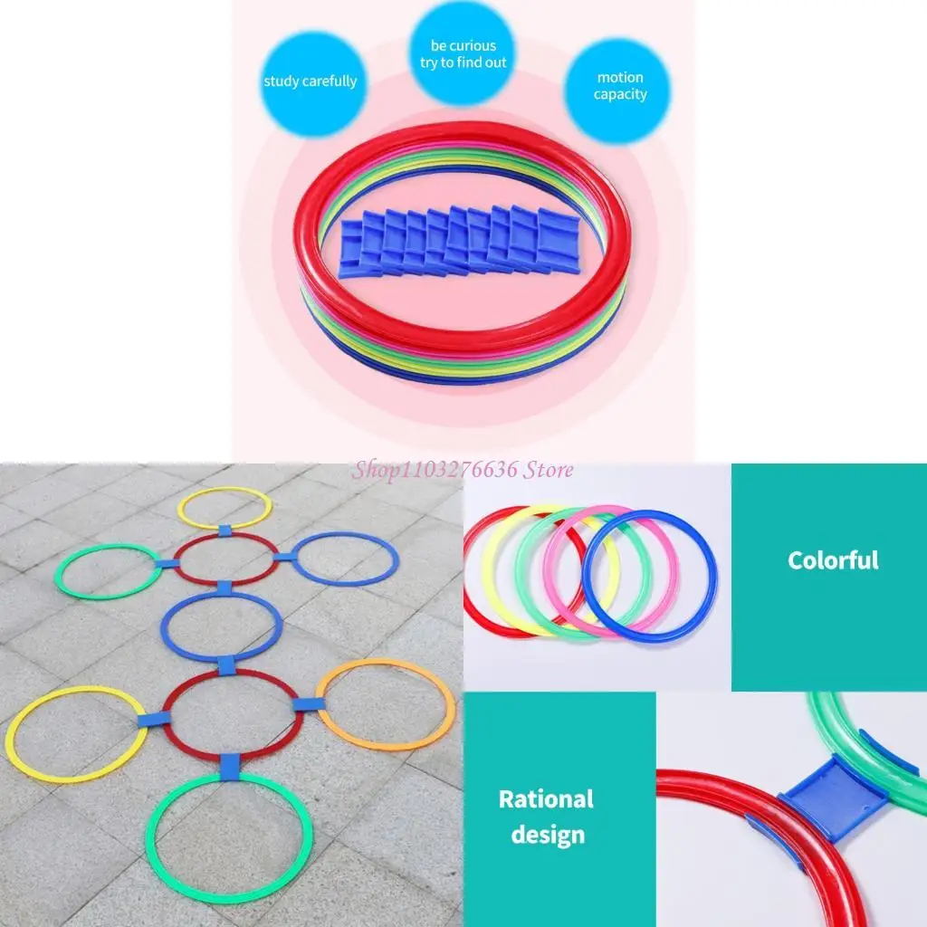 

R6FD 10pcs Hopscotch Rings Set для детей на открытом воздухе.
