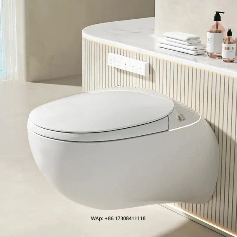 

Release Smart Modern Design Automatic Elongated Bidet Closet One-Piece Wall-Hung Built-In Water Tank P-Trap Remote Control