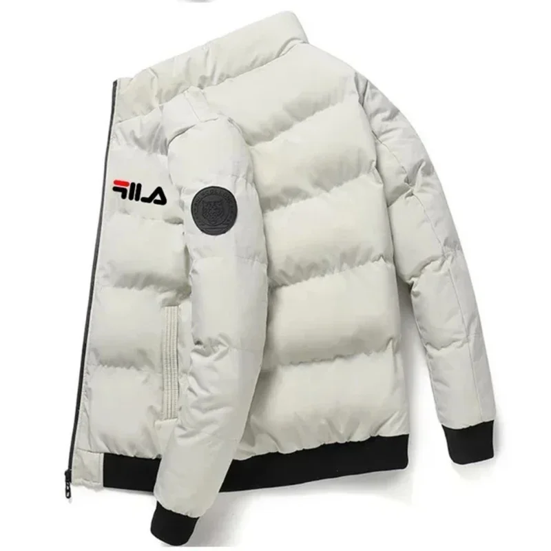 أزياء الخريف والشتاء قصيرة الرجال معطف دافئ سميك، في الهواء الطلق يندبروف جديد سستة مطبوعة الرجال سترة عادية M-5XL