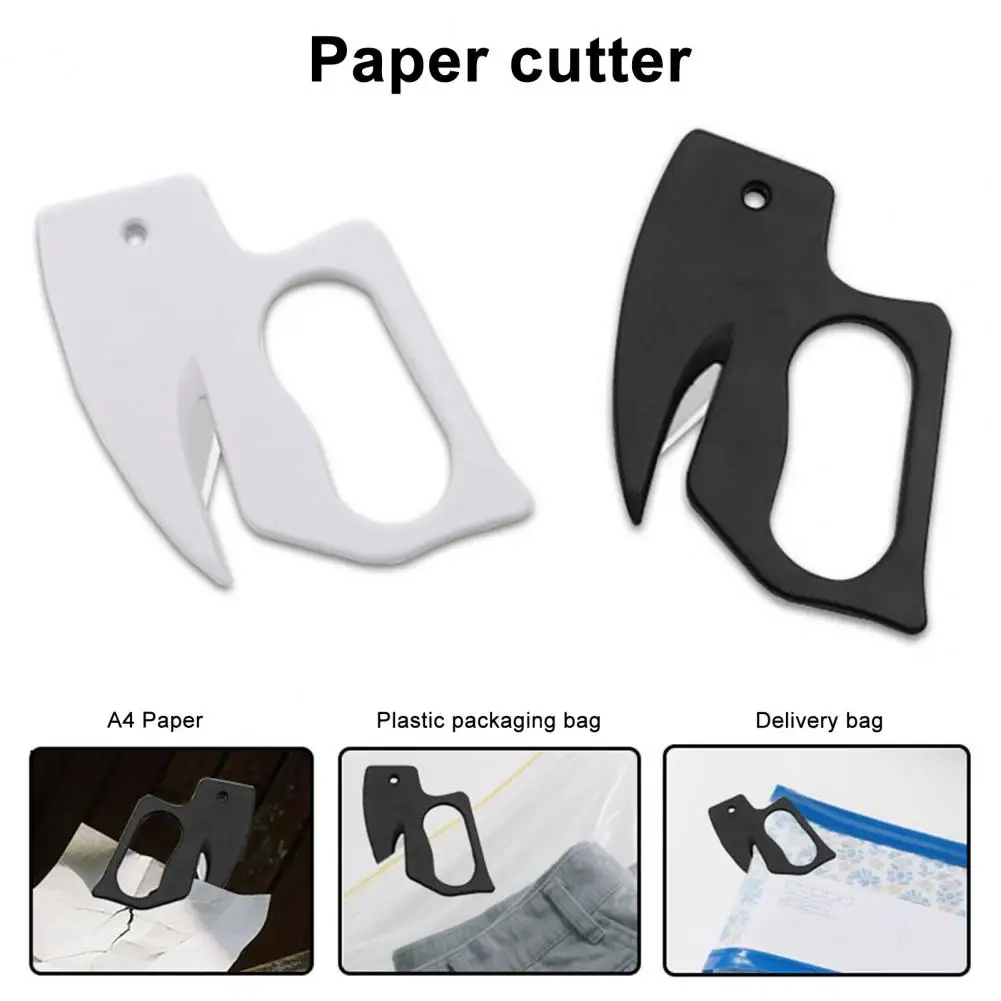 4Pcs Letter Opener Envelope Slitter Plastic Envelope Knife Stationery Cutter Black Mail Opener Wrapping Paper Cutter for Office