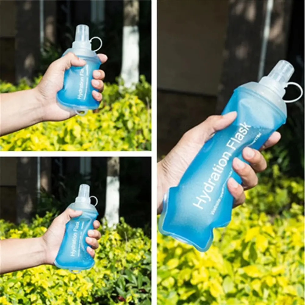 TPU Folding Water Bottle Climbing Soft Flask Blue Sport Water Bottle Water Bag Hydration Pack Cycling DIY