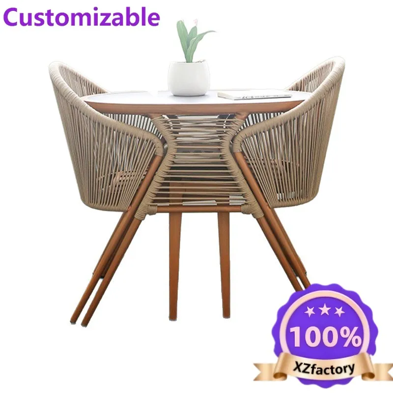 Factory Direct 2026 Top Rated Modern Outdoor Balcony Tea Table Chair Combination