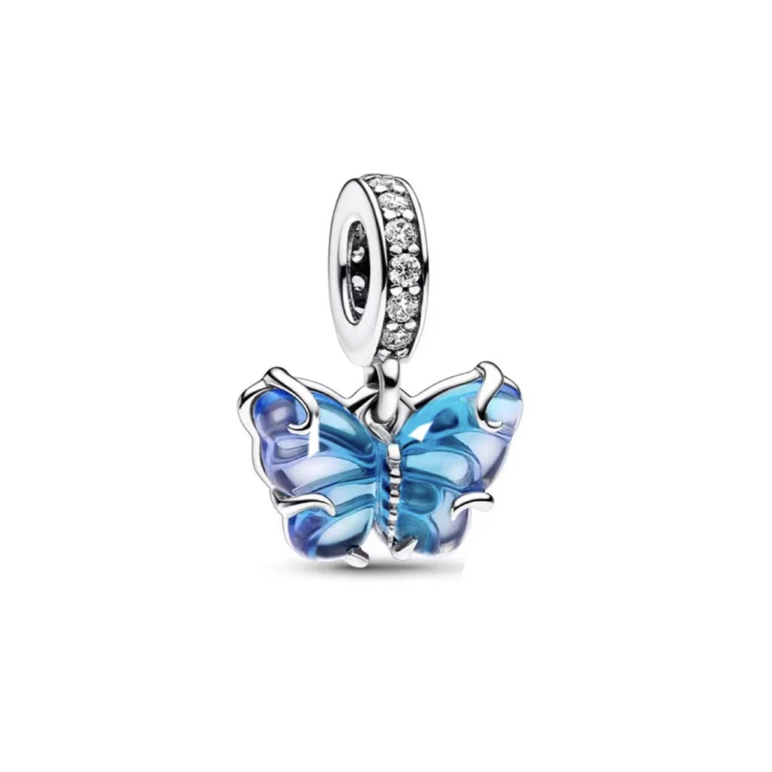 2024 primavera 925 Charm in argento blu farfalla rondine Charm Pansy Flower Charm Fit braccialetto originale per le donne gioielli fai da te