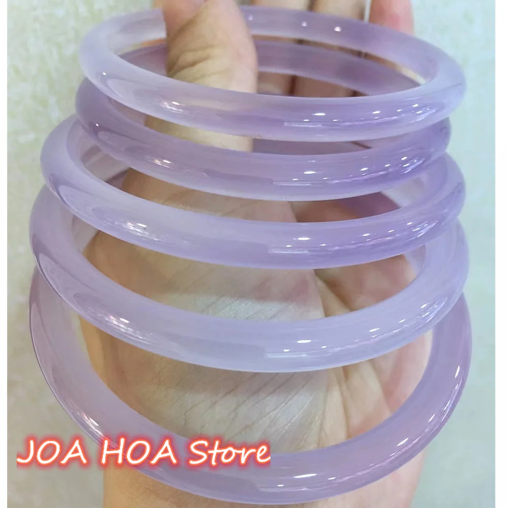 

Top Selling Charming Light Purple Jadeite Bracelet Natural Violets Color Jade Bangles Handring Accessories Crafts Fine Jewelry