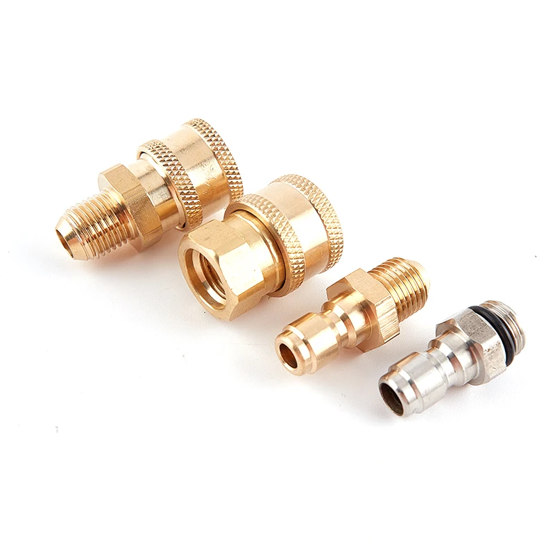 1/4" Brass High Pressure Quick Coupling Car Washer Adapter Water Gun Hydraulic Coupler for Garden Irrigation