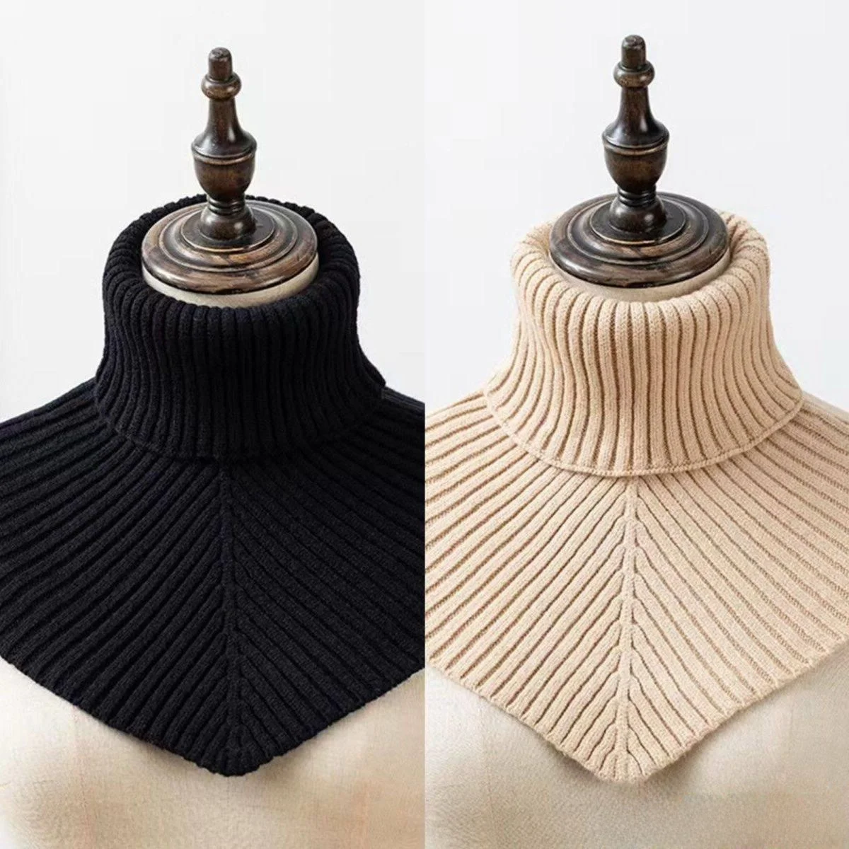 

Thiened High Collar Knitted Scarf Ne Warmer for Women Winter Warmth Fake Collar Scarf Ne Protection Triangular awl