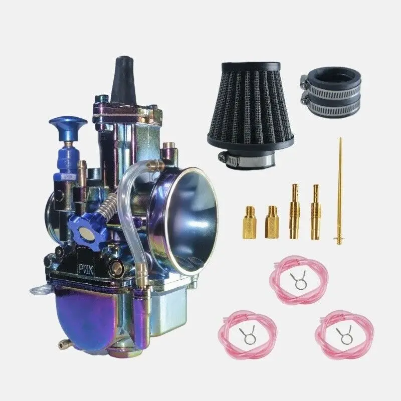 

Universal Colorful electroplating Carburetor PWK24 26 28 30 32 34mm with black filter for Minimoto Modified Optimal Performance