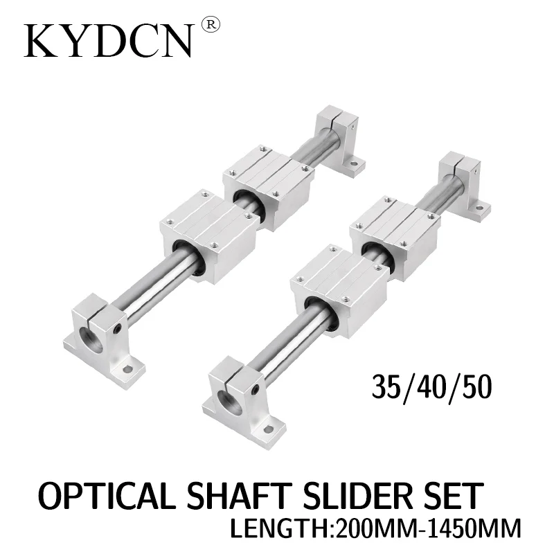 

Optical Axis 35 40 50 Length 200-1450 SC box slider 4 pieces Two chrome plated rods plus four SK support seats