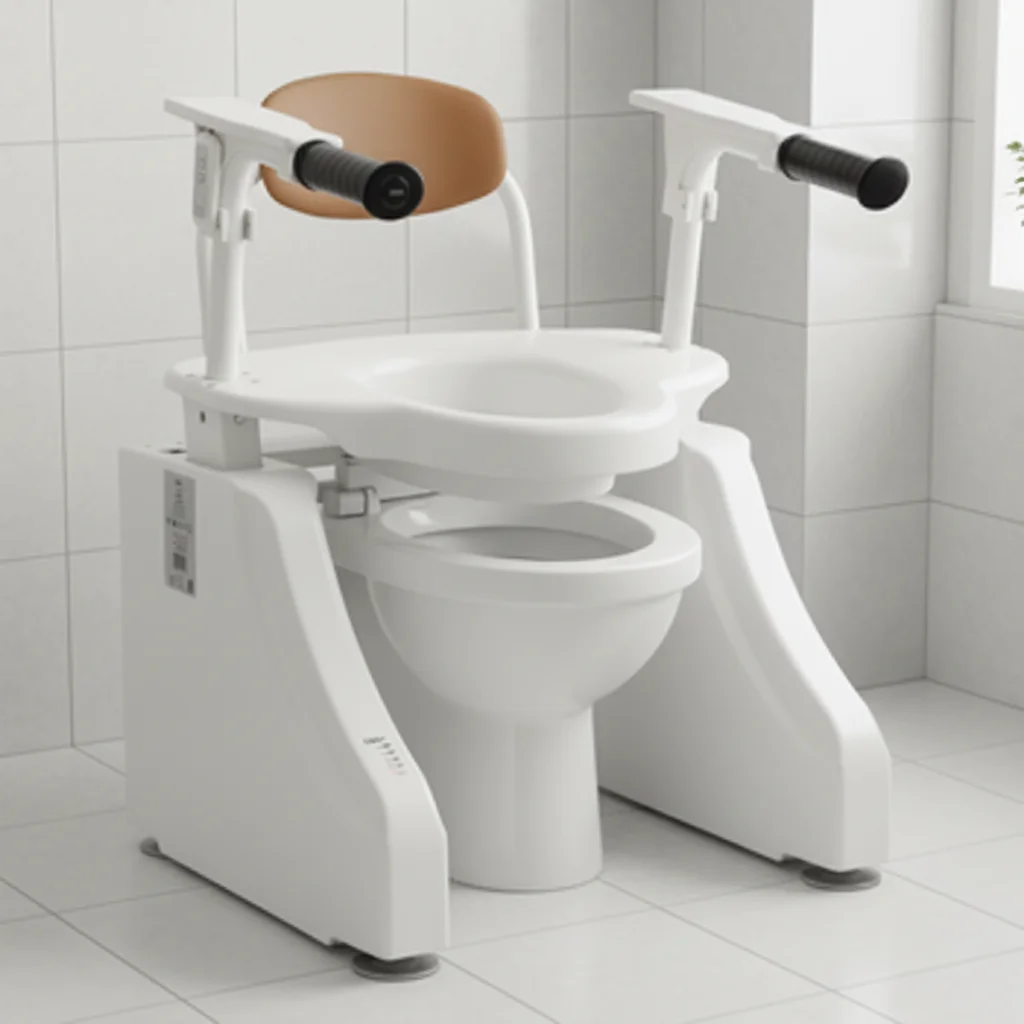 Powered Toilet Lift, ABS Commode Lift Seat, 60.6 x 52.5 x 71 cm, for Elderly, Toilet Stand Assist Aid