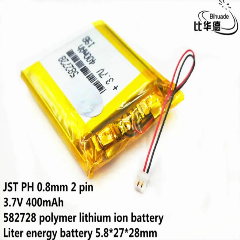 3.7V,400mAH,582728 602530 polymer lithium ion /Li-Po Rechargeable battery for SMART WATCH,GPS,cell phone,DVD,BLUETOOTH SPEAKER