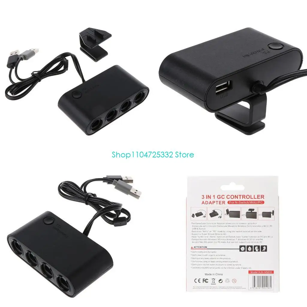 

P5EA 3 in 1 Game Handle Converter 4 Port for GC Controller Adapter for Switch