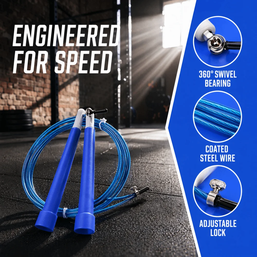 Durable Steel Wire Jump Rope Tangle-Free Adjustable Length Speed Jump Rope PVC Coated Adjustable Skipping Rope Fitness Training
